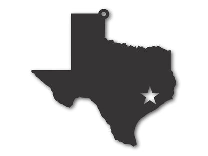 Custom Metal Huston Texas State Ornament | 4" to 5" | State Ornaments | 20+ Color Options
