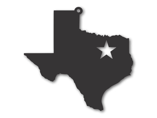 Custom Metal Dallas Texas State Ornament | 4" to 5" | State Ornaments | 20+ Color Options