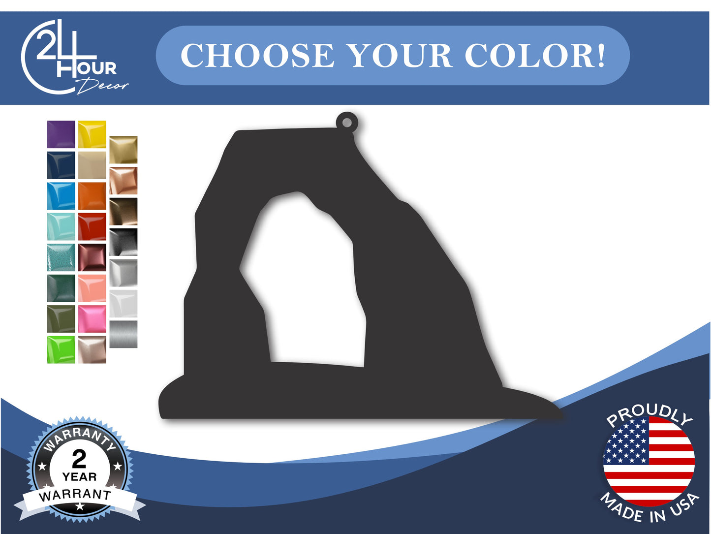 Custom Metal Arches National Park Utah State Ornament | 4" to 5" | State Ornaments | 20+ Color Options