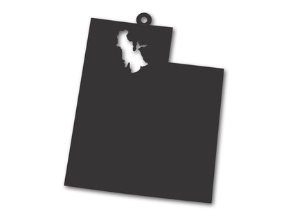 Custom Metal Great Salt Lake Utah State Ornament | 4" to 5" | State Ornaments | 20+ Color Options