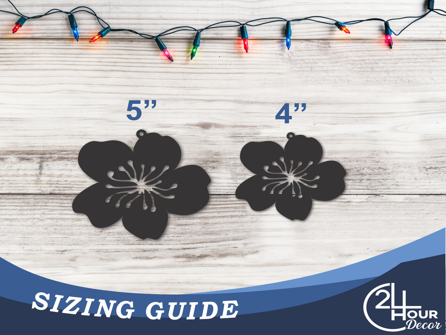 Custom Metal Apple Blossom Ornament | 4" to 5" | State Ornaments | 20+ Color Options