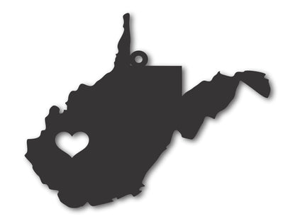 Custom Metal Charleston West Virgina State Ornament | 4" to 5" | State Ornaments | 20+ Color Options