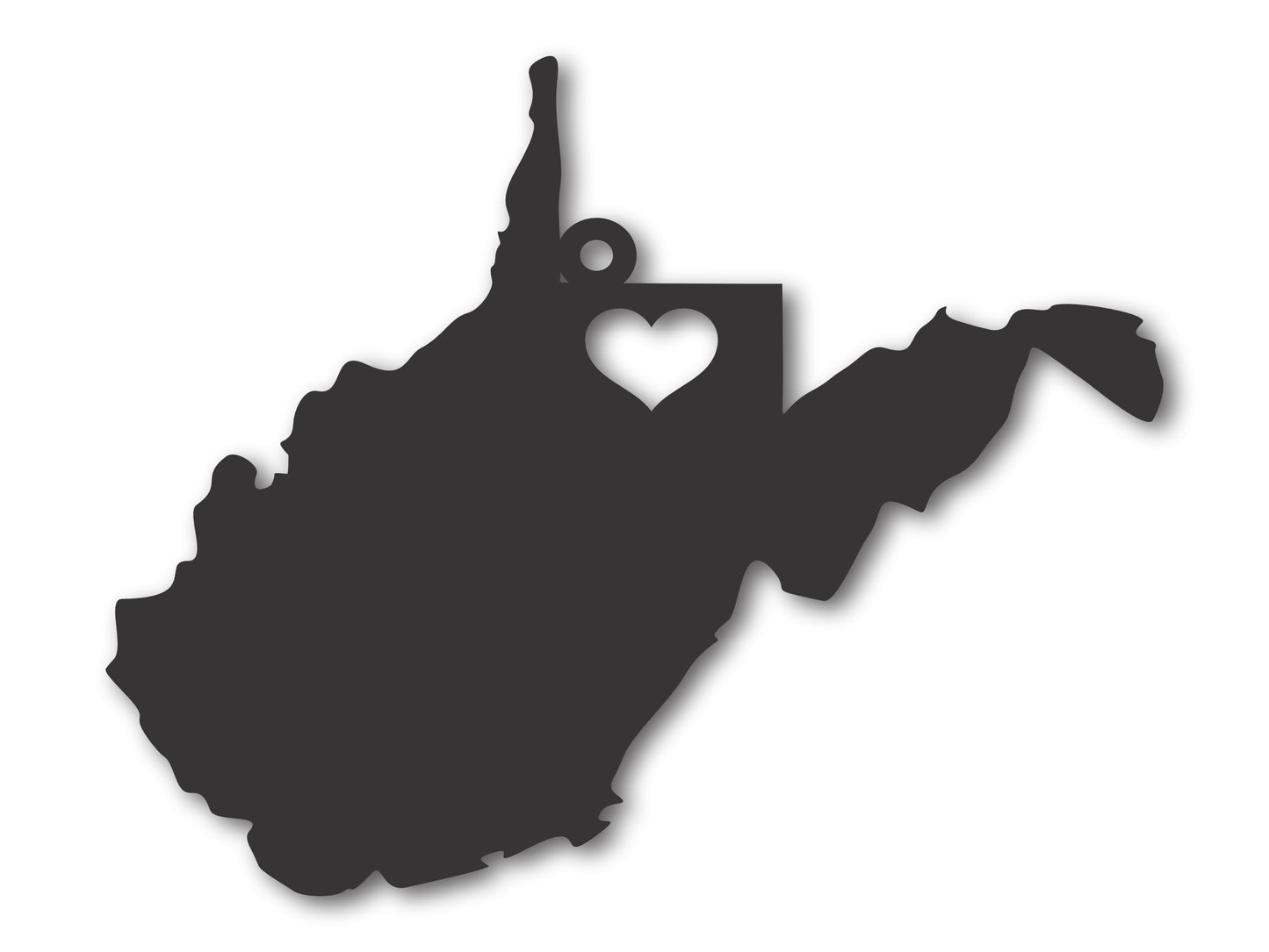 Custom Metal Morgantown West Virgina State Ornament | 4" to 5" | State Ornaments | 20+ Color Options