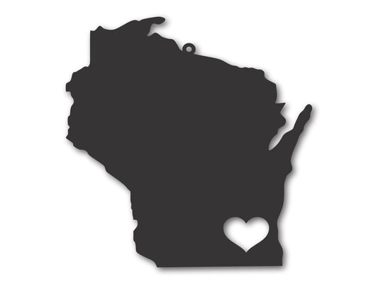 Custom Metal Milwaukee Wisconsin State Ornament | 4" to 5" | State Ornaments | 20+ Color Options