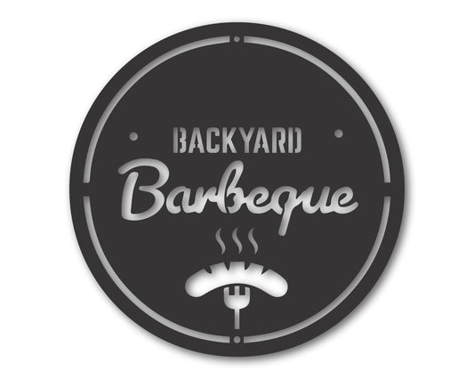 Metal Backyard BBQ Sign | 20+ Color Options