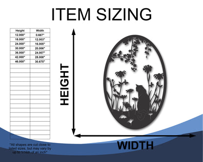 Metal Cat in the Garden Wall Art | 20+ Color Options