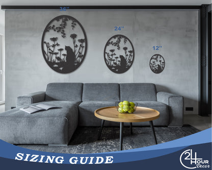 Metal Cat in the Garden Wall Art | 20+ Color Options