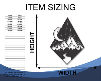 Metal Diamond Mountain Forest Path Wall Art | 20+ Color Options