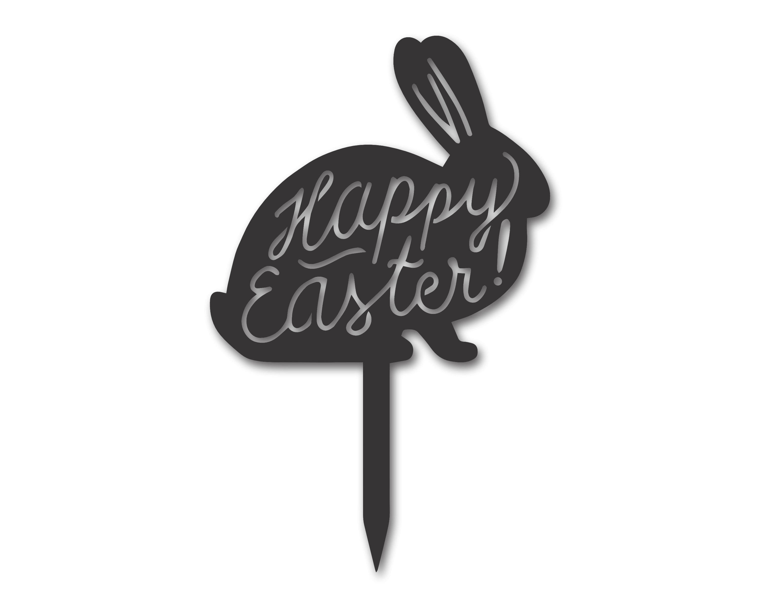 Metal Easter Bunny Garden Stake | 20+ Color Options – 24HourDecor