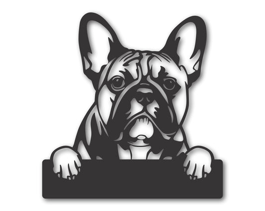 Custom Metal French Bulldog Wall Art -  Metal Dog Breed Sign - 20+ Color Options