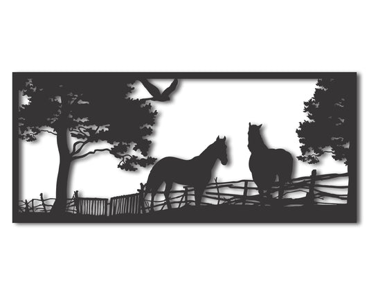 Metal Horses Panel Wall Art | 22+ Color Options
