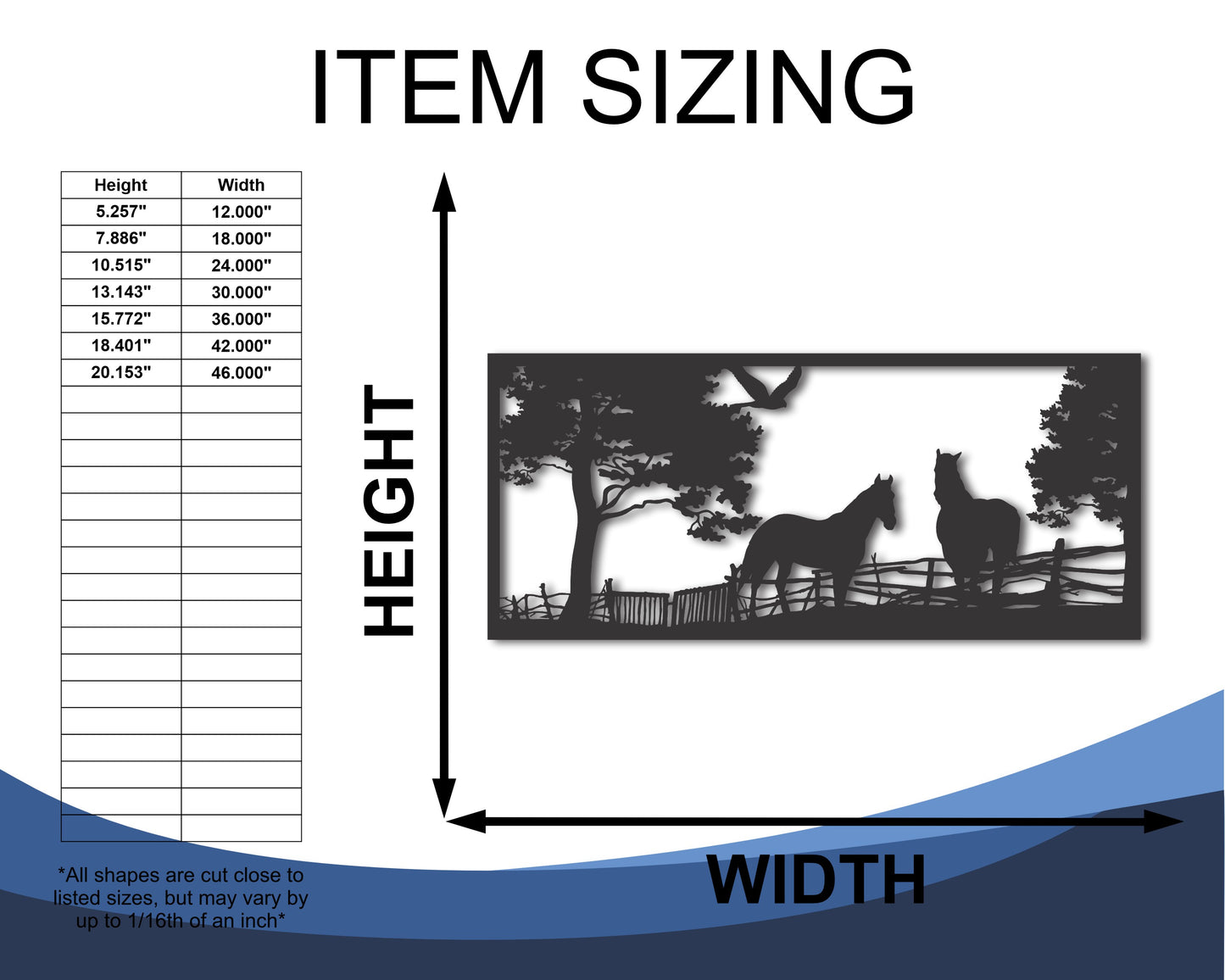 Metal Horses Panel Wall Art | 22+ Color Options