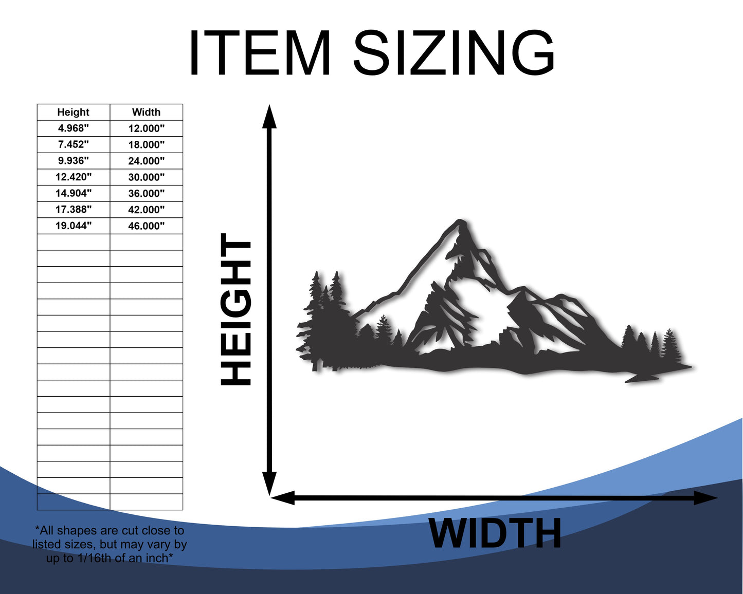 Metal Mountain Forest Wall Art | 20+ Color Options