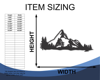 Metal Mountain Forest Wall Art | 20+ Color Options