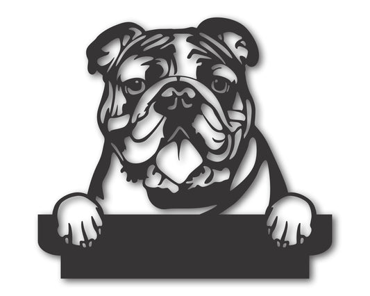 Custom Metal Bulldog Wall Art -  Metal Dog Breed Sign - 20+ Color Options