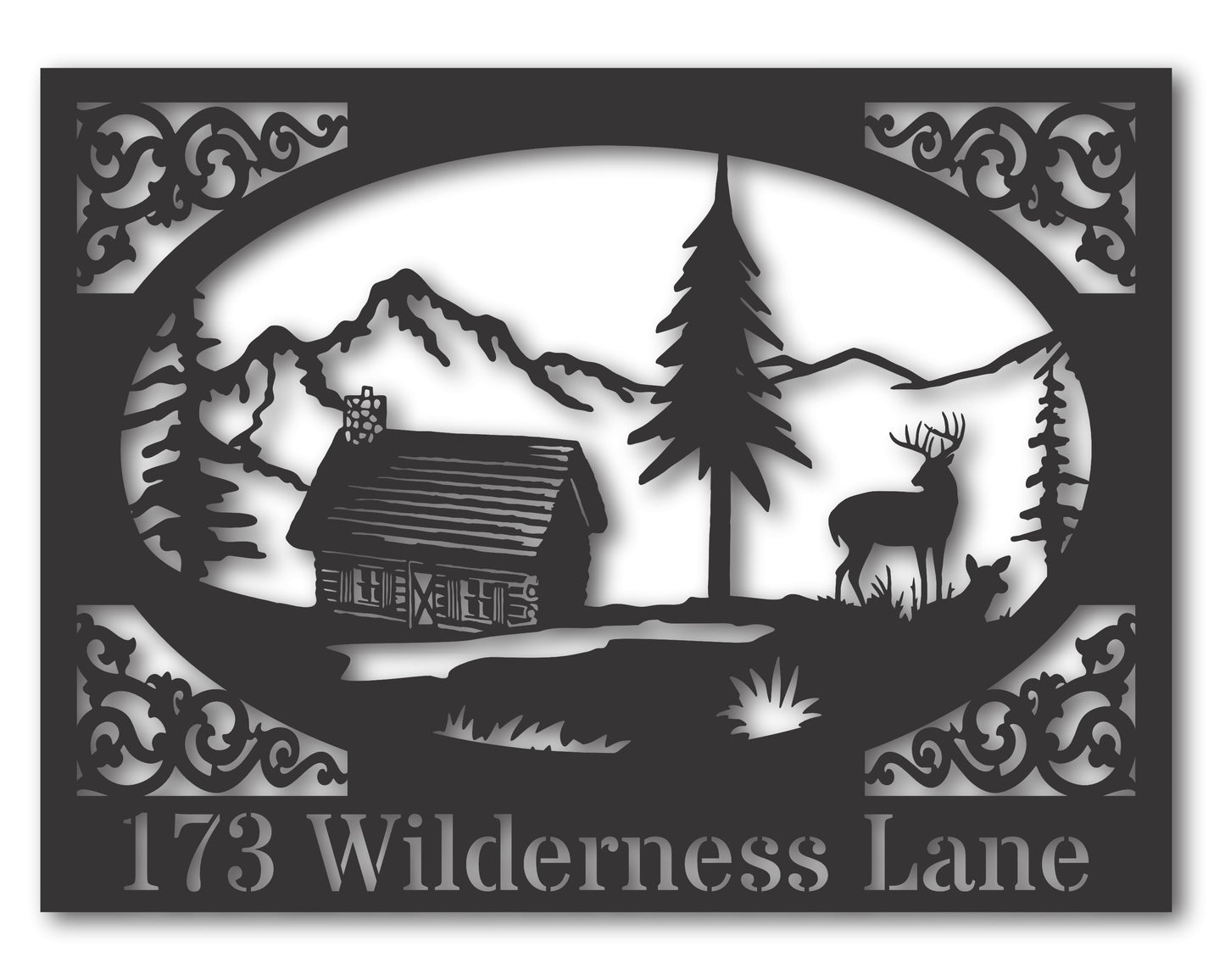 Custom Metal Rustic Cabin Wall Art | 20+ Color Options