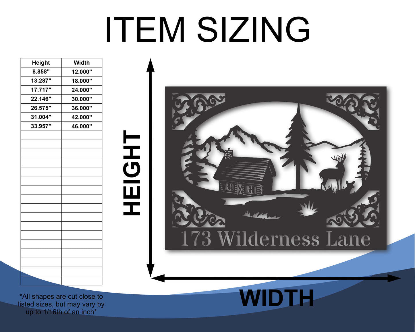 Custom Metal Rustic Cabin Wall Art | 20+ Color Options