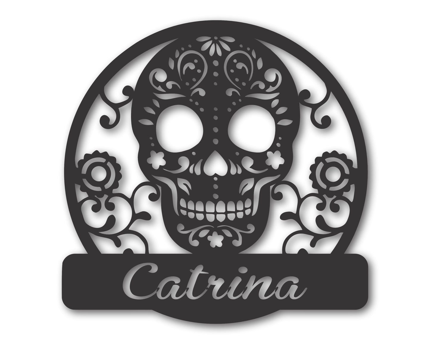 Custom Metal Sugar Skull Wall Art | Dia De Los Muertos | Indoor Outdoor | Up to 46" | 20+ Color Options