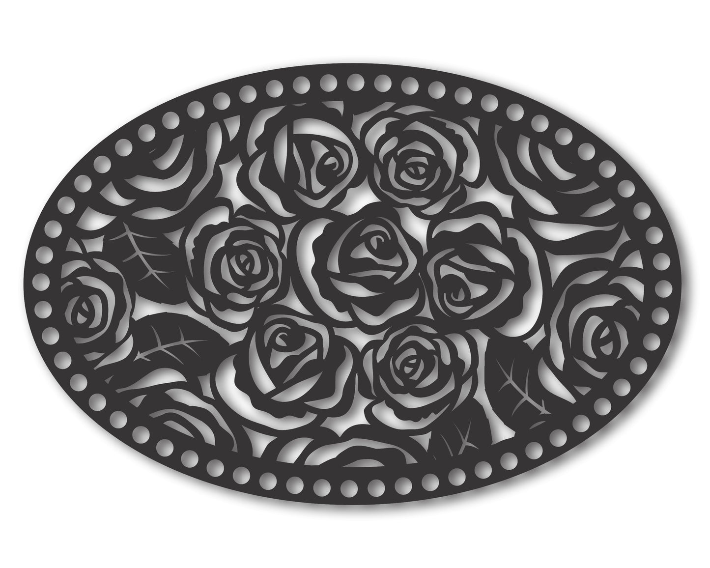 Metal Oval Roses Wall Art | 20+ Color Options