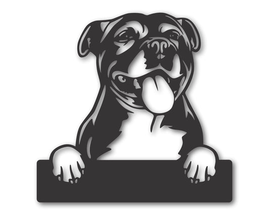 Custom Metal Staffordshire Bull Terrier Wall Art -  Metal Dog Breed Sign - 20+ Color Options