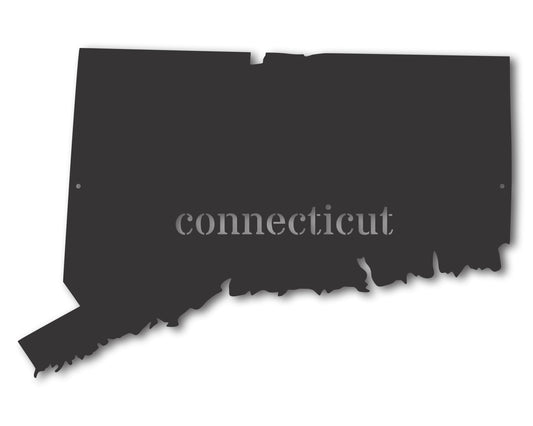 Metal Connecticut Wall Art - Custom Metal US State Sign - 20+ Color Options
