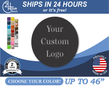 Custom Metal Business Logo Sign  | Indoor Outdoor | Up to 46" | 20+ Color Options