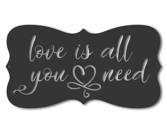 Metal Love Is All You Need Wall Art | 20+ Color Options