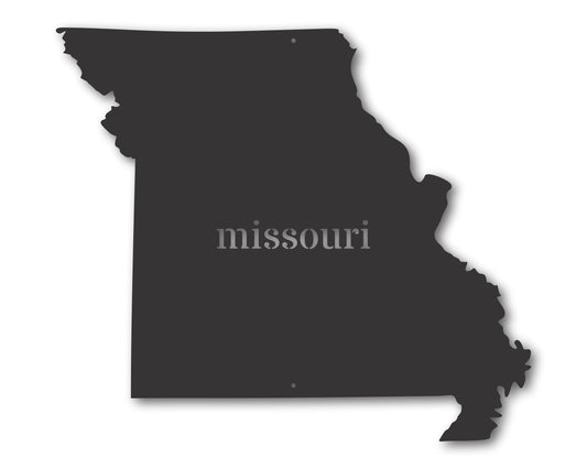 Metal Missouri Wall Art - Custom Metal US State Sign - 20+ Color Options