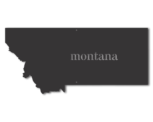 Metal Montana Wall Art - Custom Metal US State Sign - 20+ Color Options