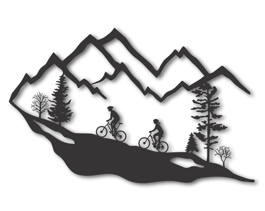 Custom Metal Mountain Biking Wall Art - Metal Sports Sign - 20+ Color Options