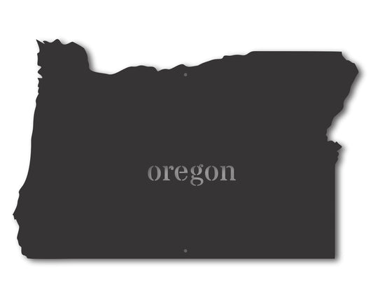 Metal Oregon Wall Art - Custom Metal US State Sign - 20+ Color Options