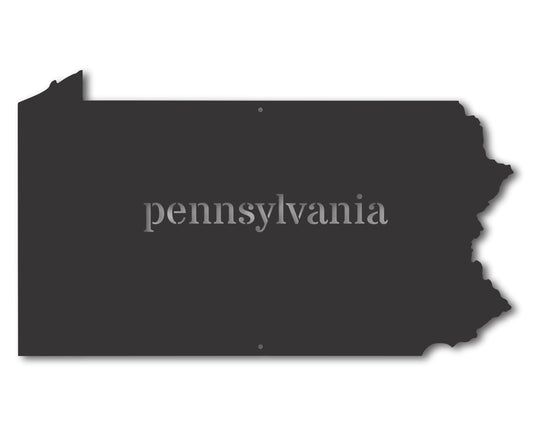 Metal Pennsylvania Wall Art - Custom Metal US State Sign - 20+ Color Options