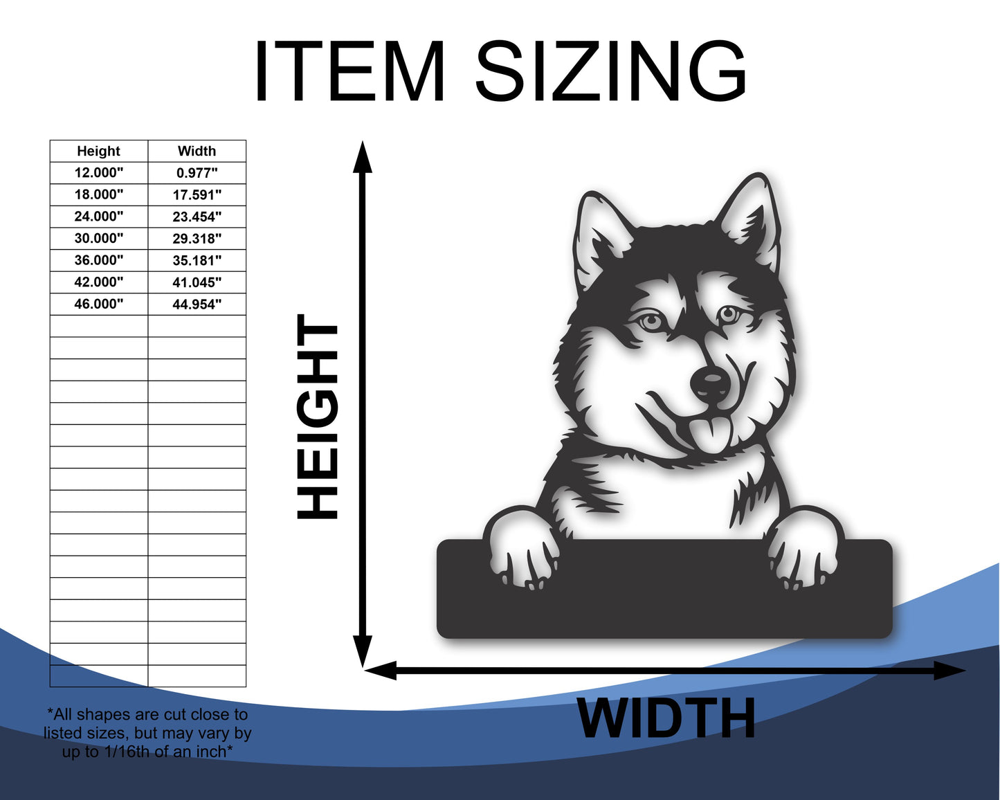 Custom Metal Siberian Husky Wall Art -  Metal Dog Breed Sign - 20+ Color Options