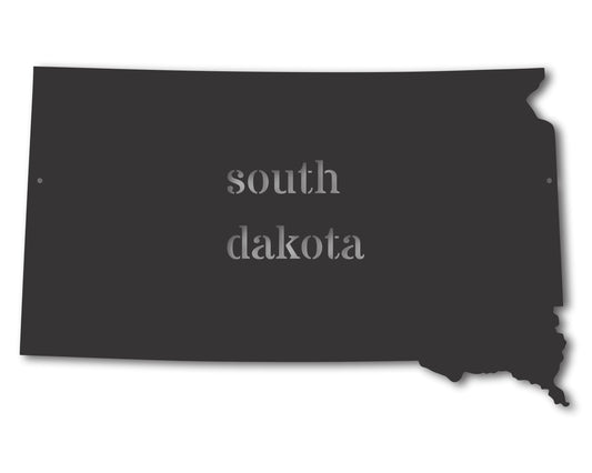 Metal South Dakota Wall Art - Custom Metal US State Sign - 20+ Color Options