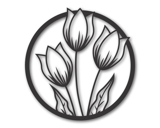 Metal Spring Tulips Wall Art | 20+ Color Options