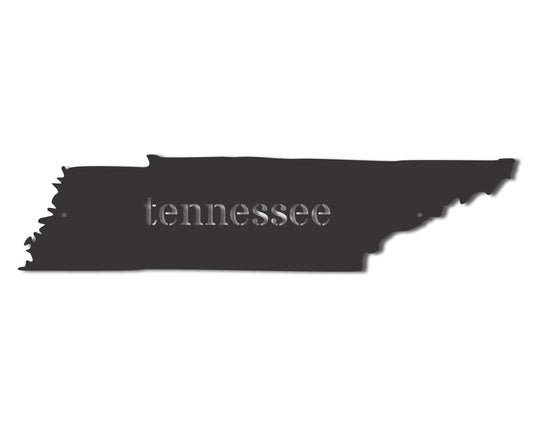 Metal Tennessee Wall Art - Custom Metal US State Sign - 20+ Color Options