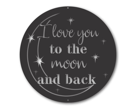 Metal To the Moon and Back Wall Art | 20+ Color Options