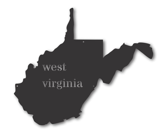 Metal West Virginia Wall Art - Custom Metal US State Sign - 20+ Color Options