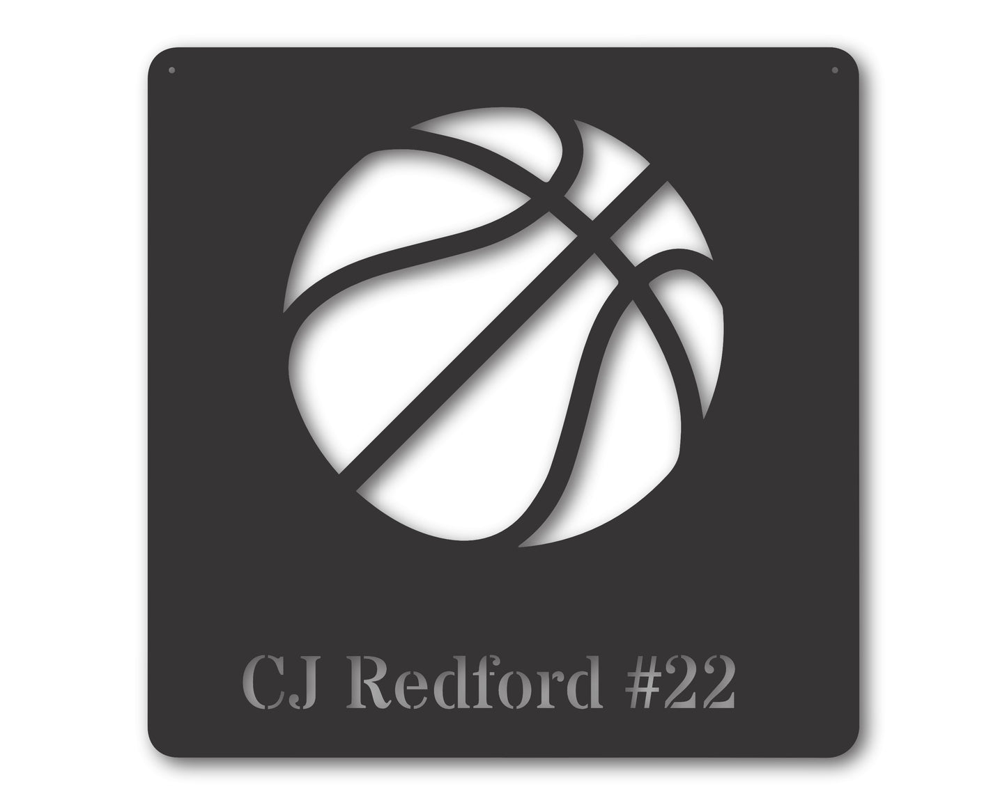 Metal Custom Basketball Name Wall Art | 20+ Color Options