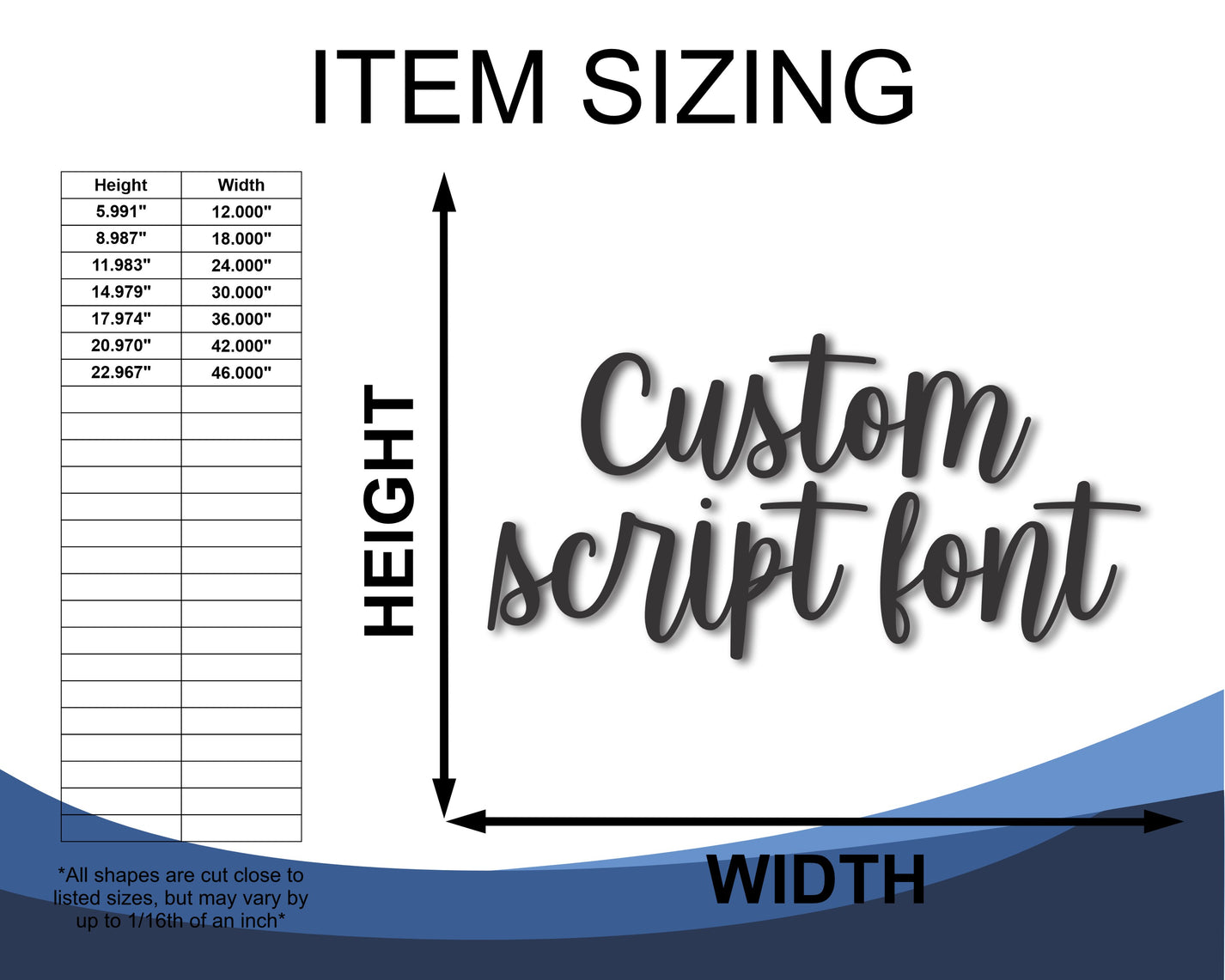 Metal Custom Script Font - 24 Hour Decor, 20+ Colors – 24HourDecor
