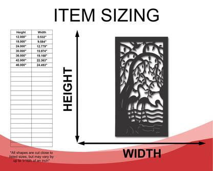 Metal Egrets Under Willow Tree Wall Art