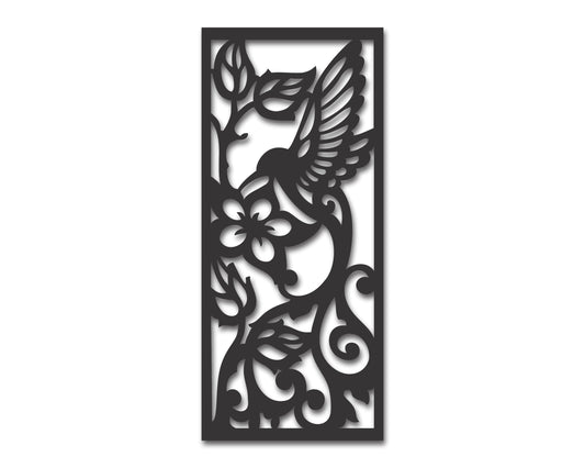 Metal Hummingbird Panel Wall Art