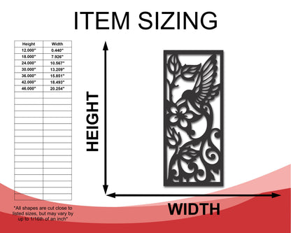 Metal Hummingbird Panel Wall Art