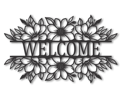 Metal Floral Sign Personalized Wall Art