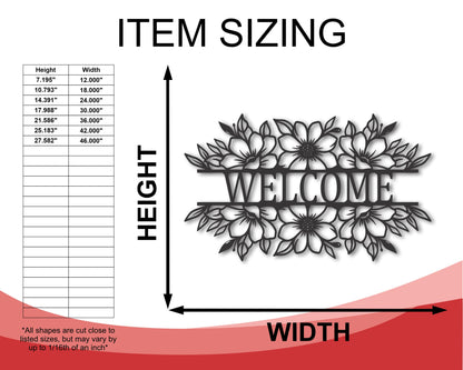 Metal Floral Sign Personalized Wall Art