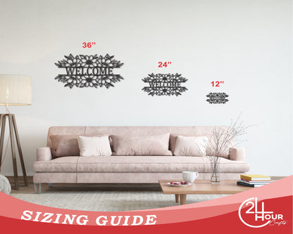 Metal Floral Sign Personalized Wall Art