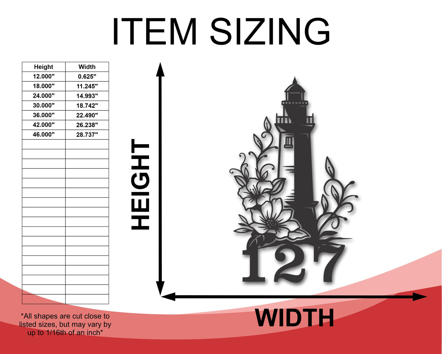 Metal Lighthouse Sign Personalized Wall Art