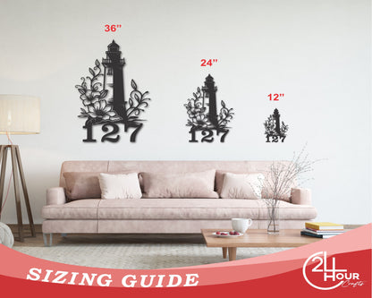 Metal Lighthouse Sign Personalized Wall Art