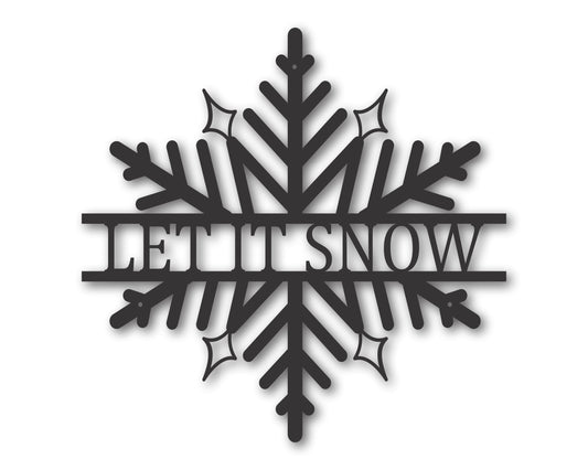 Custom Metal Snowflake Wall Art - Metal Winter Sign - 20+ Color Options