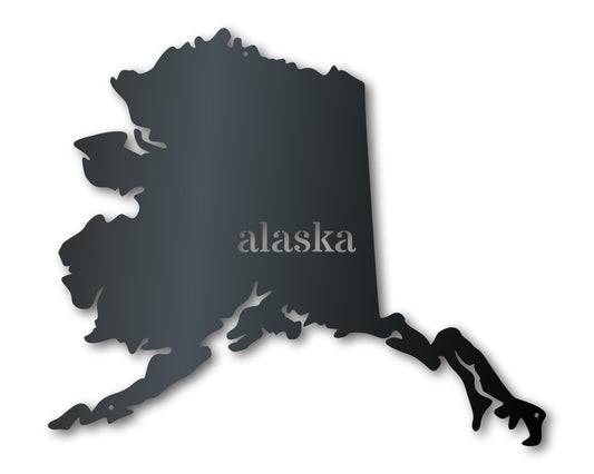 Metal Alaska Wall Art | Custom Metal US State Sign | 20+ Color Options